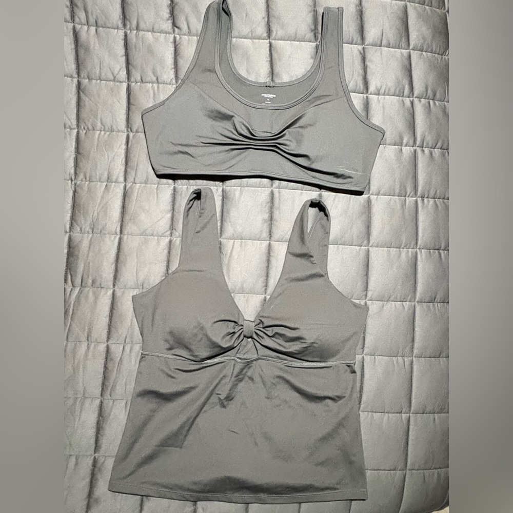 Girlfriend Collective Tank Top & Sports Bra in Moon